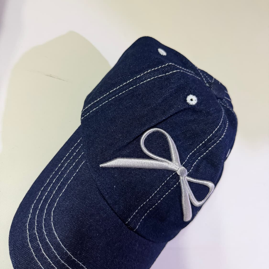 새상품 여자 데님 리본 볼캡 상품이미지3