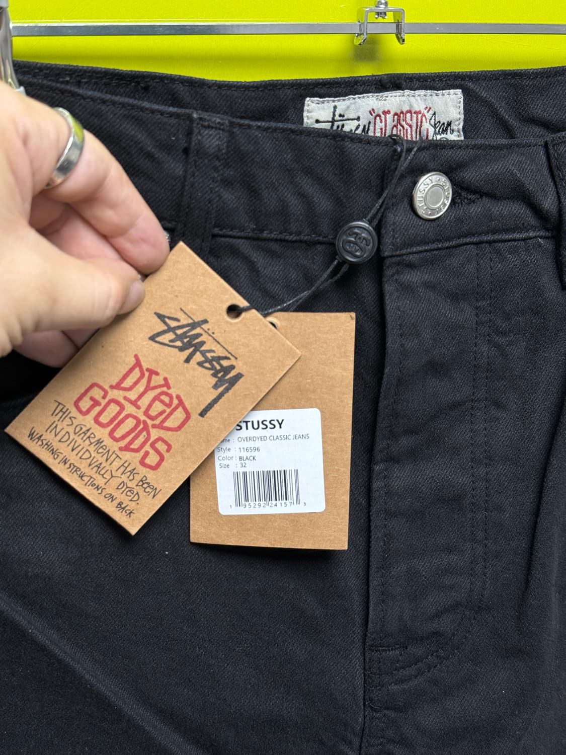 [32] 스투시 클래식 진 오버다이드 블랙 상품이미지4