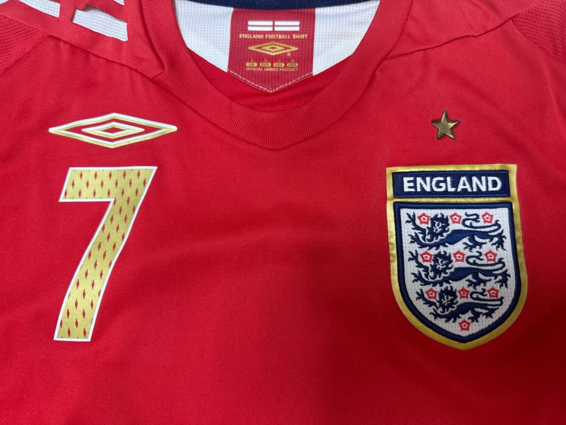 [S] 엄브로 잉글랜드 국대 06-08 어웨이 베컴 마킹 유니폼 상품이미지4