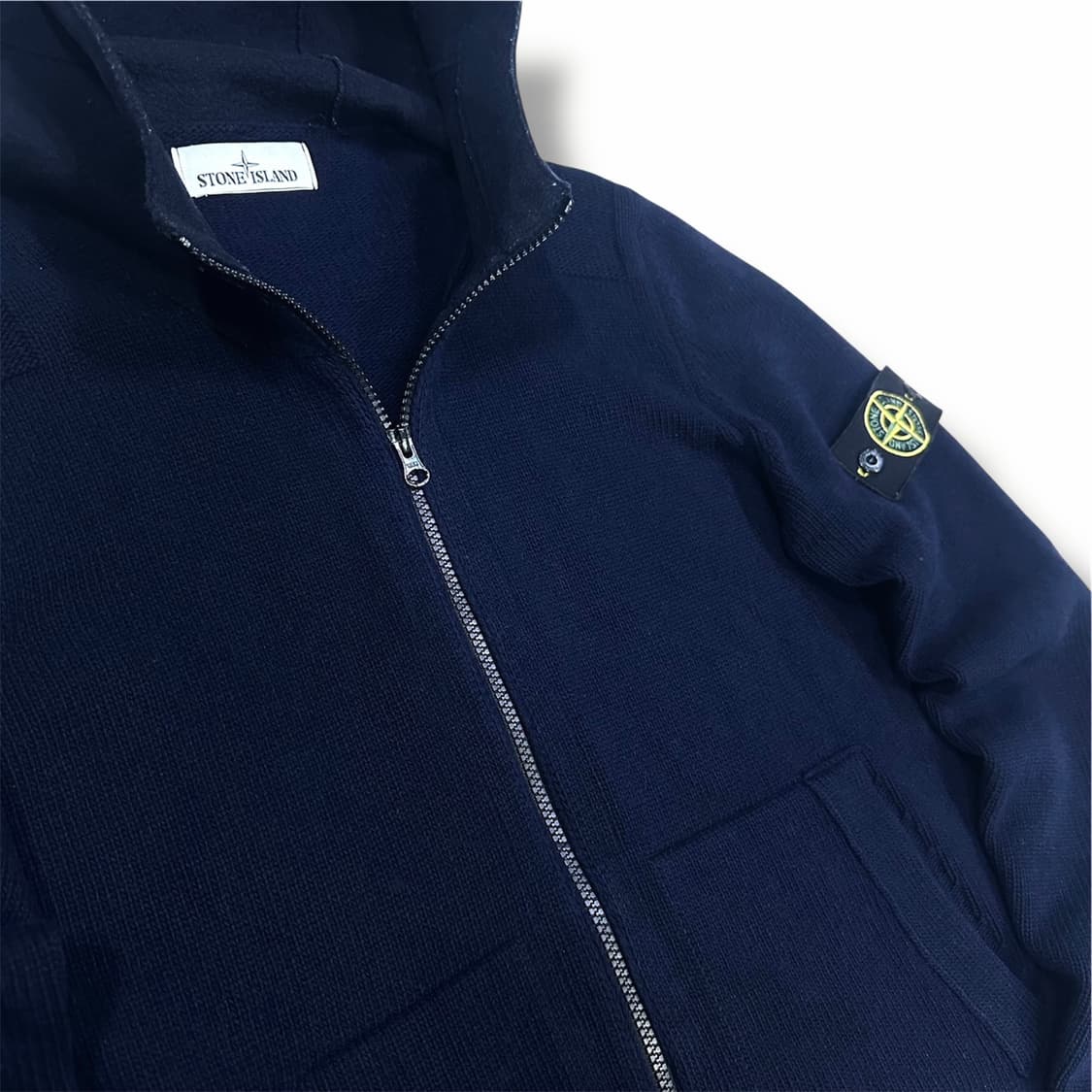 stone Island 딥블루 니트 투웨이 후드집업 상품이미지2