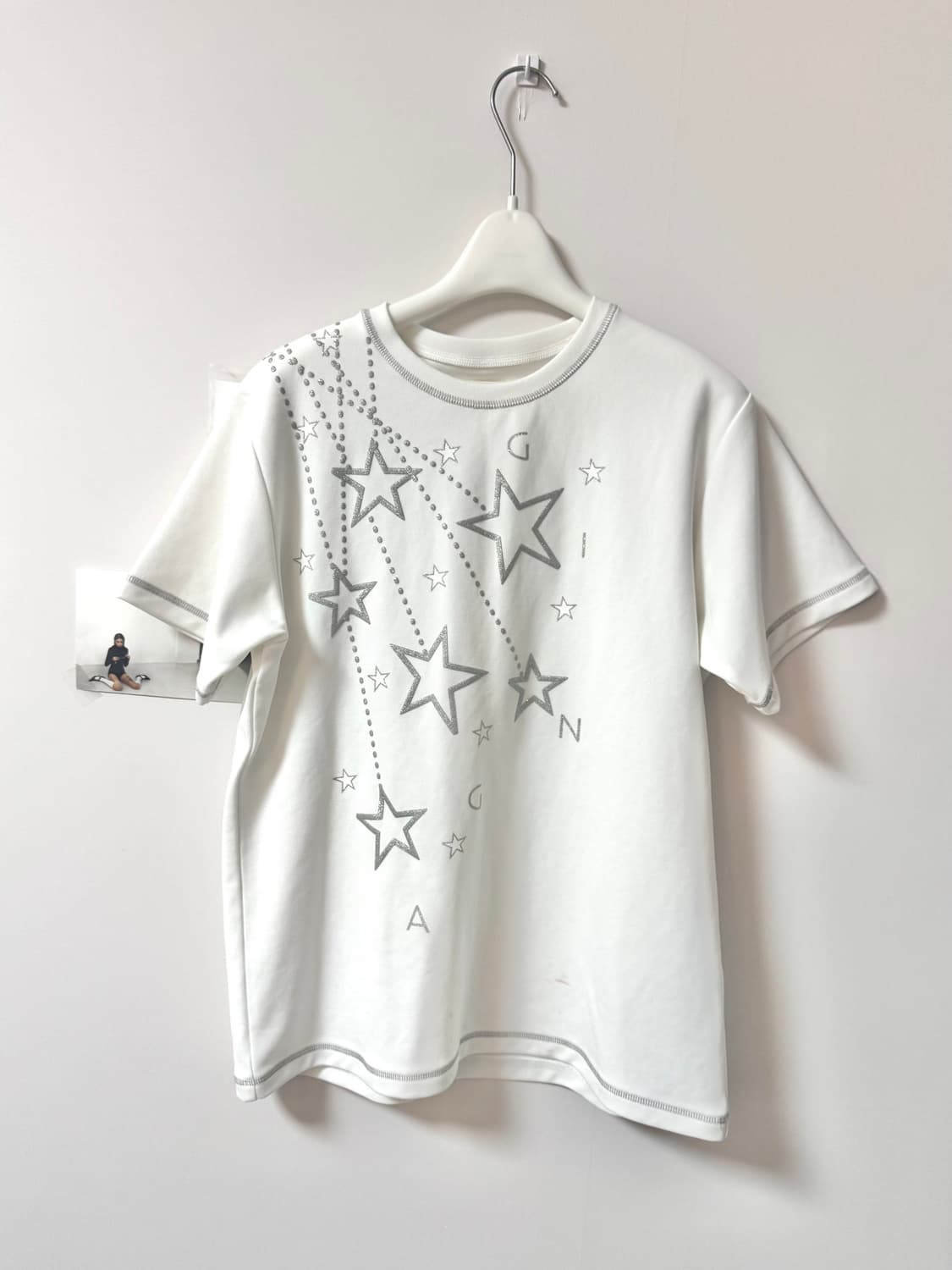 빈티지 화이트 스타 반팔티 상품이미지1