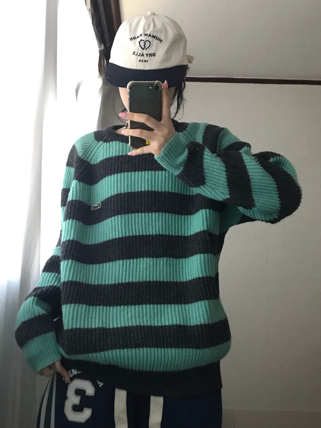 라코스테 그레이 민트 스트라이프 니트 상품이미지1