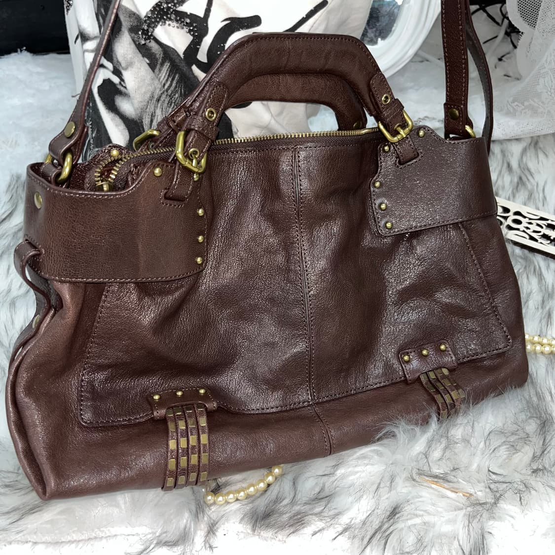 Kooba 브라운 레더 스터드 백 상품이미지2