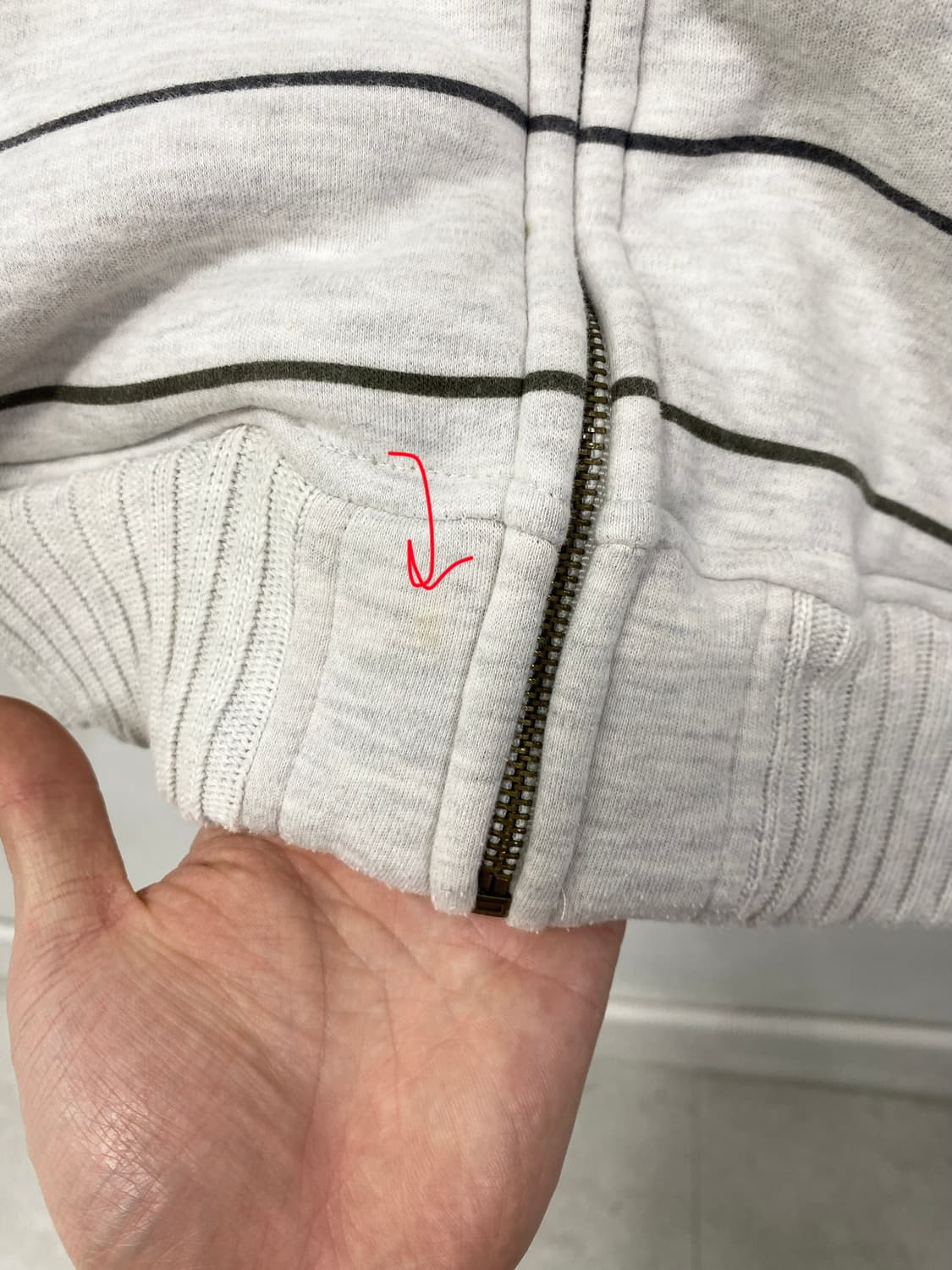 [CRU] y2k 스트라이프 폭닥 후드집업 상품이미지8