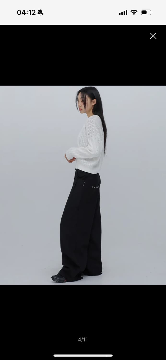 칙스 멀티 스터드 코튼 팬츠 블랙 s 상품이미지2