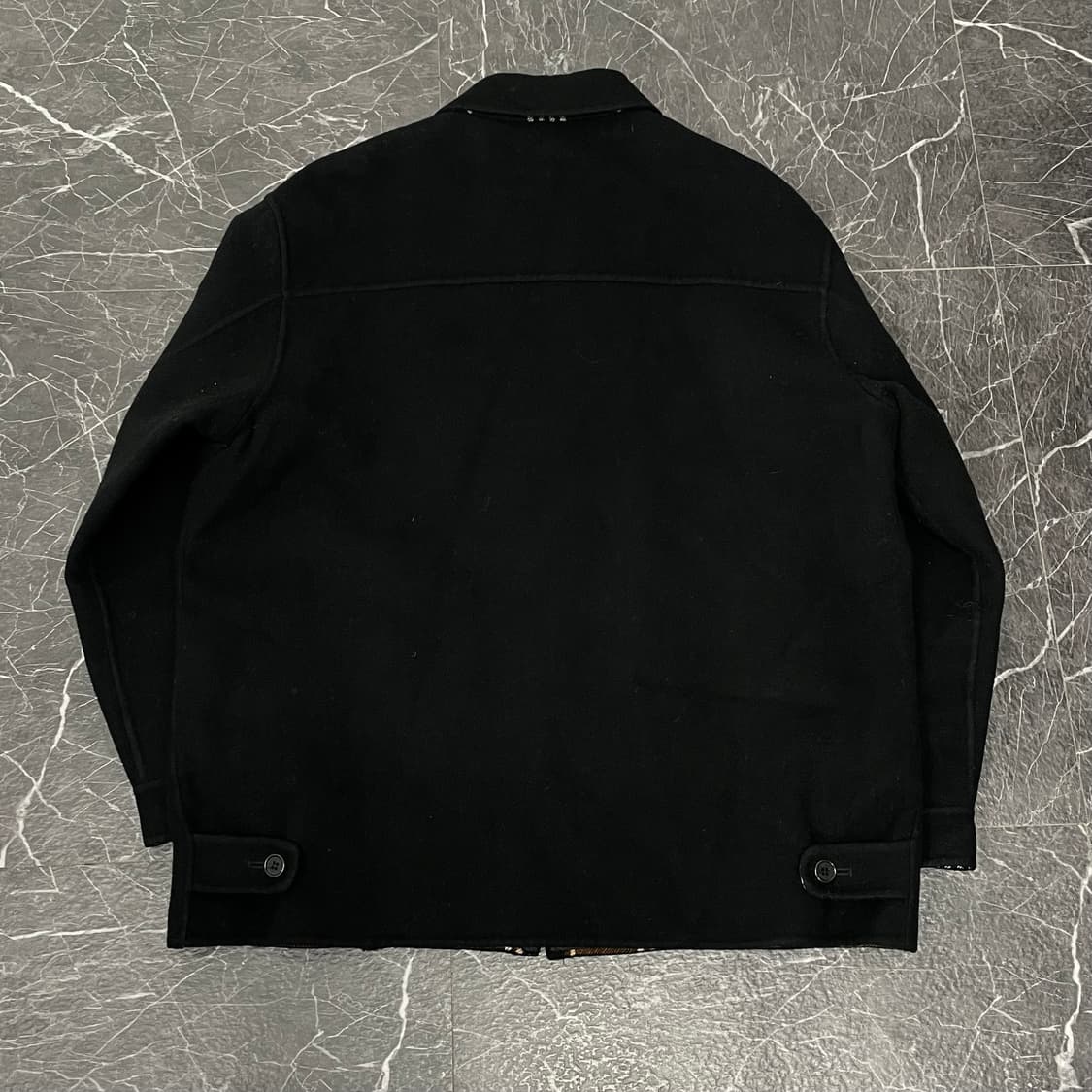 L(XL) 입생로랑 빅로고 블랙 모직 블루종 자켓 상품이미지6