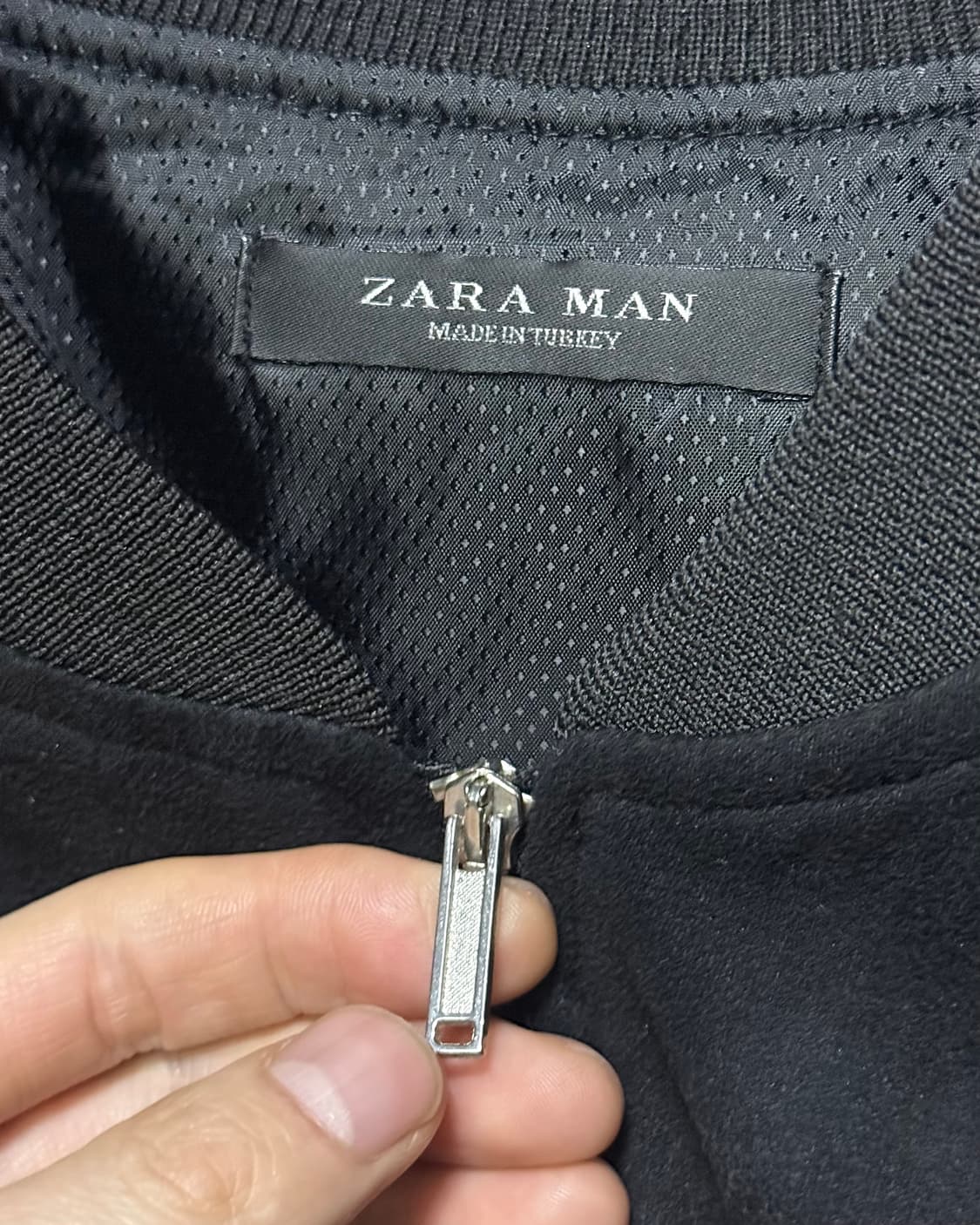 자라 스웨이드 집업 블루종 봄버 자켓 블랙 L 100 락시크 고스 펑크  상품이미지4