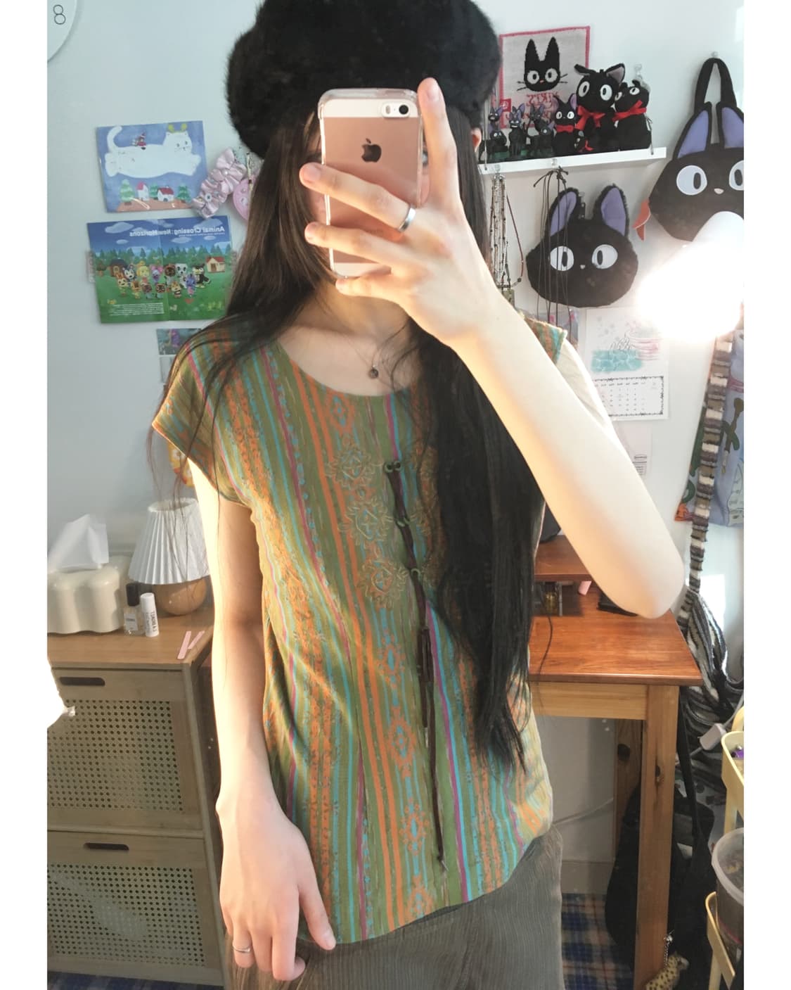 vintage ethnic sleeveless orange 상품이미지1