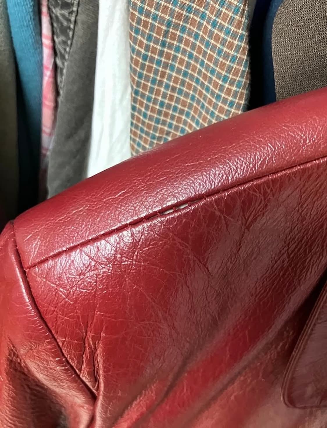 빈티지 버건디 소가죽 자켓 상품이미지8