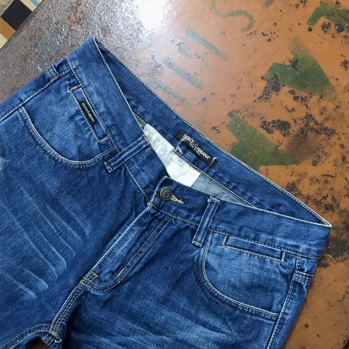 돌체 앤 가바나 진청 하드 워싱 데님 팬츠 청바지 허리 33 사이즈 상품이미지4