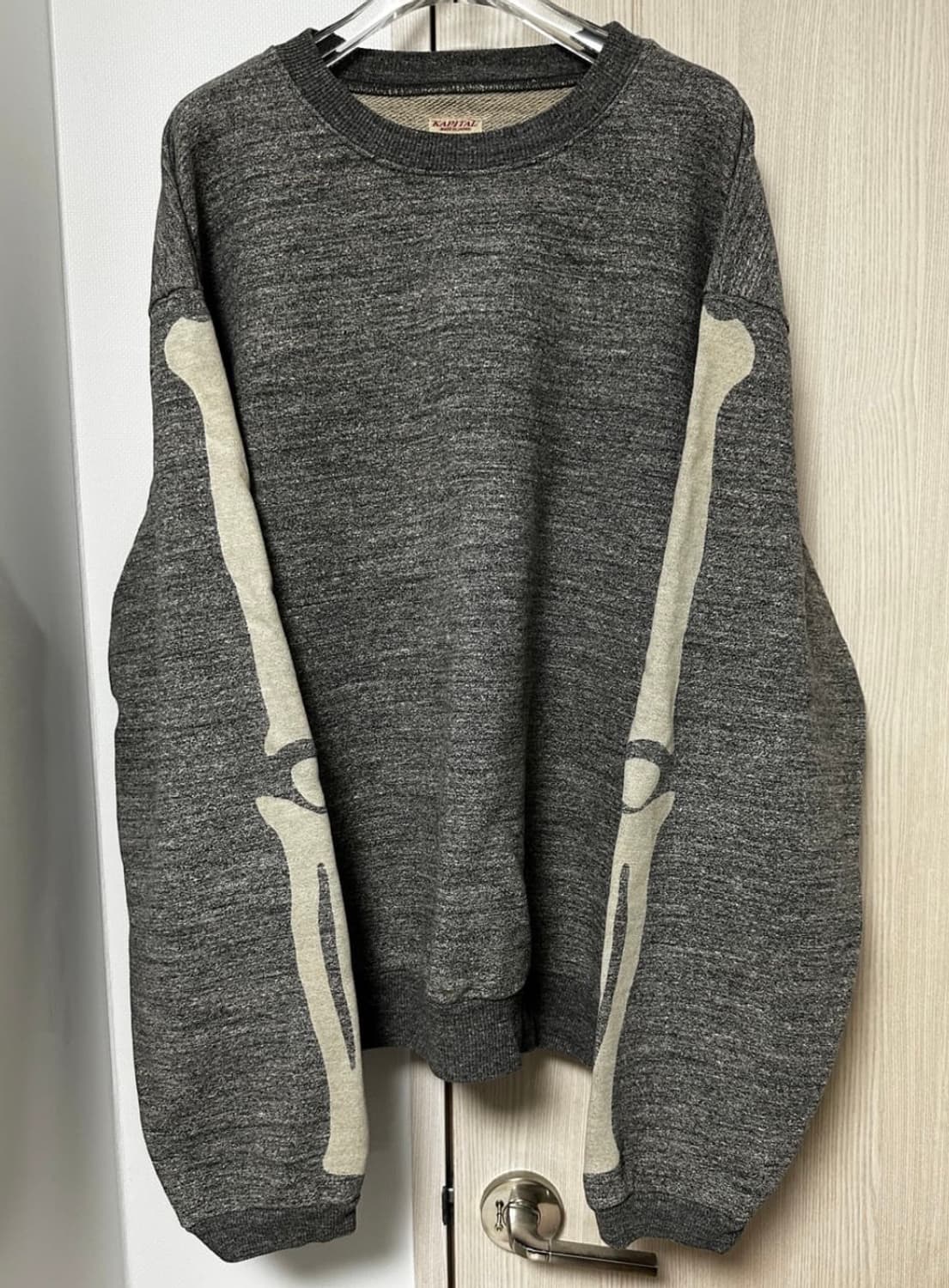 케피탈 플리스 빅 크루넥 스웻 헤더 차콜 상품이미지1