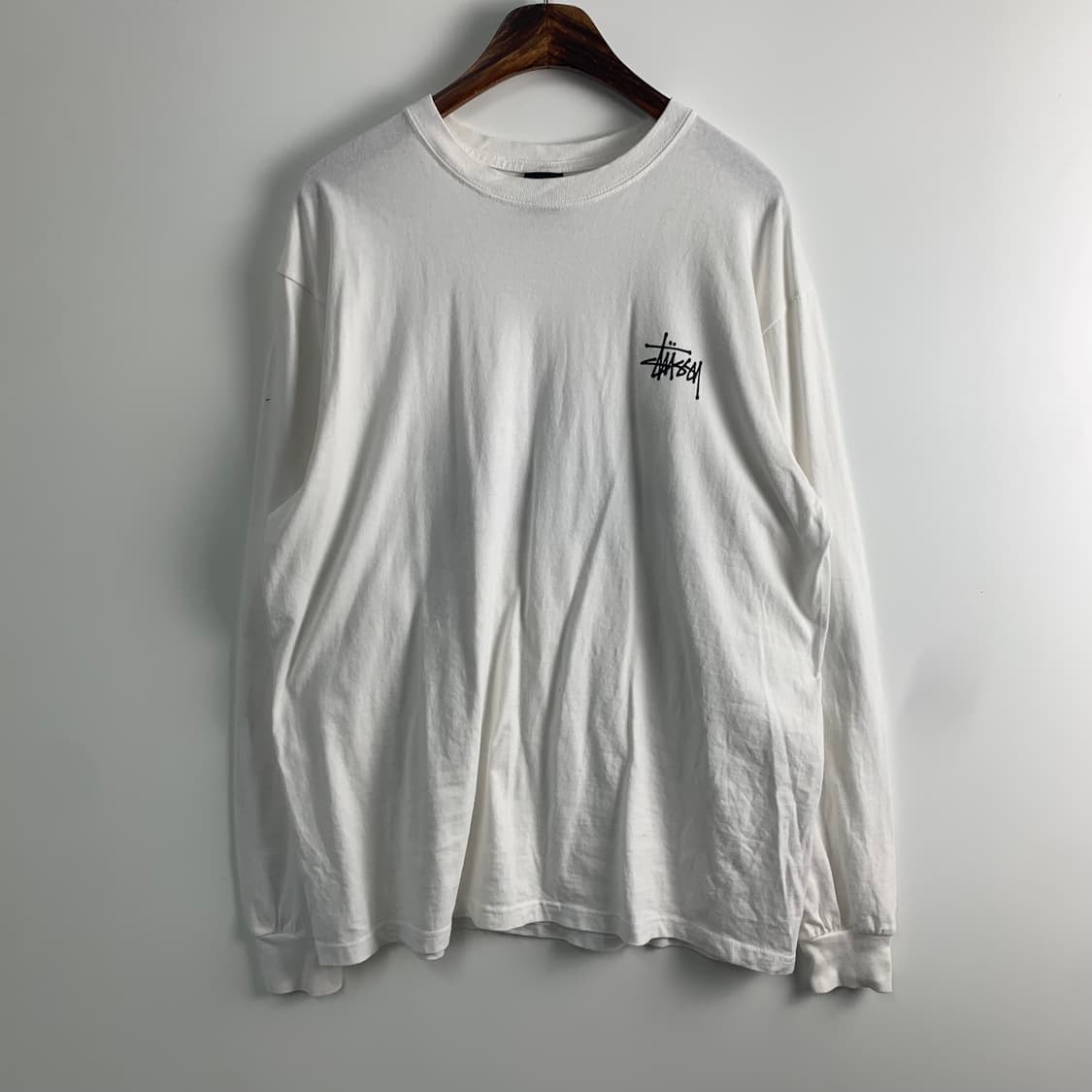 스투시 스탁로고 화이트 롱슬리브 긴팔티 상품이미지3