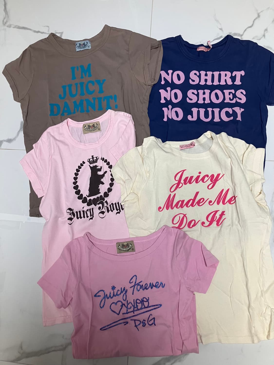 Y2K 쥬시꾸뛰르 반팔 로고 티 5가지 상품이미지1