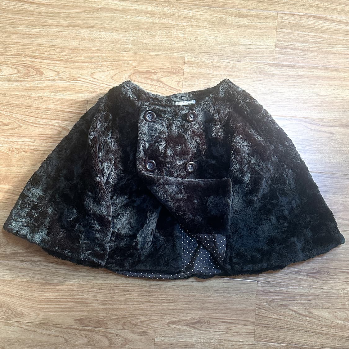 빈티지 퍼 블랙 케이프 코트 망토 달천깔 히메갸루 로걀 라떼 모리걸 고딕 상품이미지2