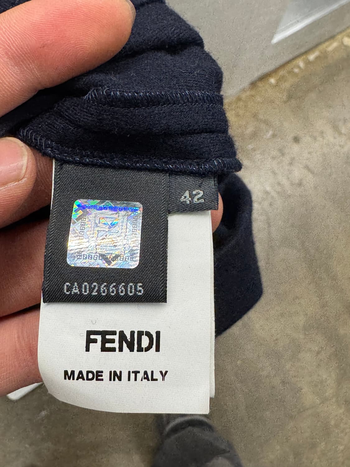 펜디 블랙/네이비 톤 배색 롱 원피스 L 상품이미지4