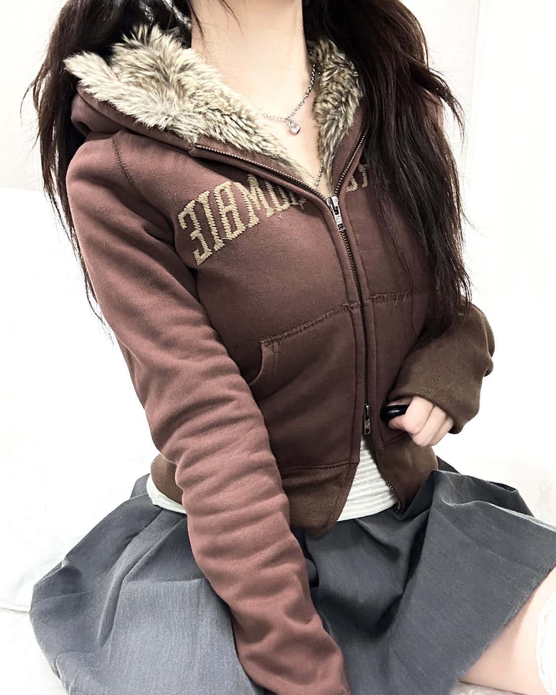 아베크롬비 브라운 투웨이 울프죠 후드집업 상품이미지3