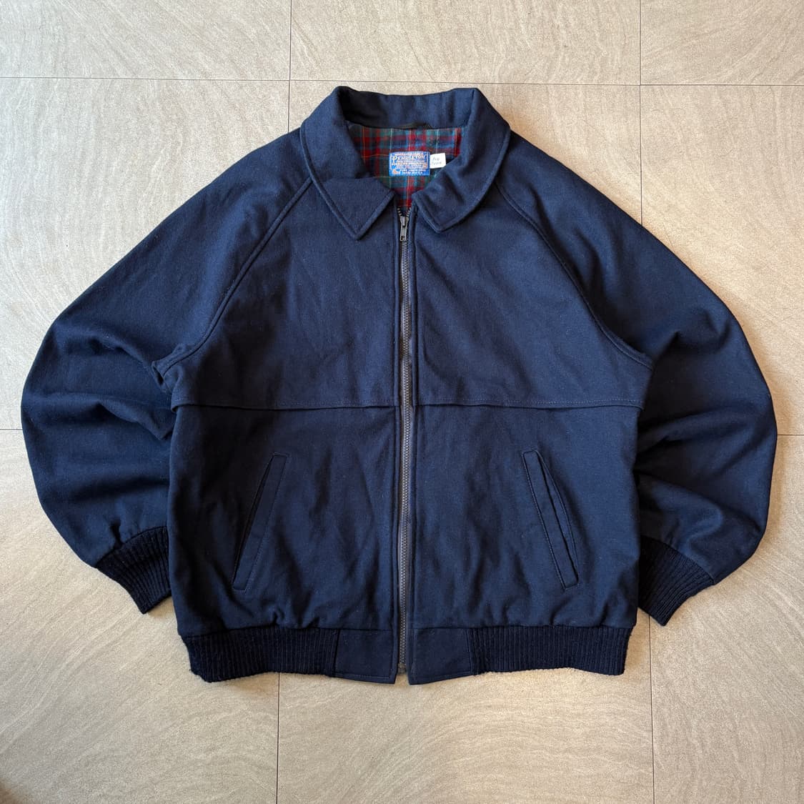 90년대 미국 생산 펜들턴 네이비 울 블루종 자켓 상품이미지1