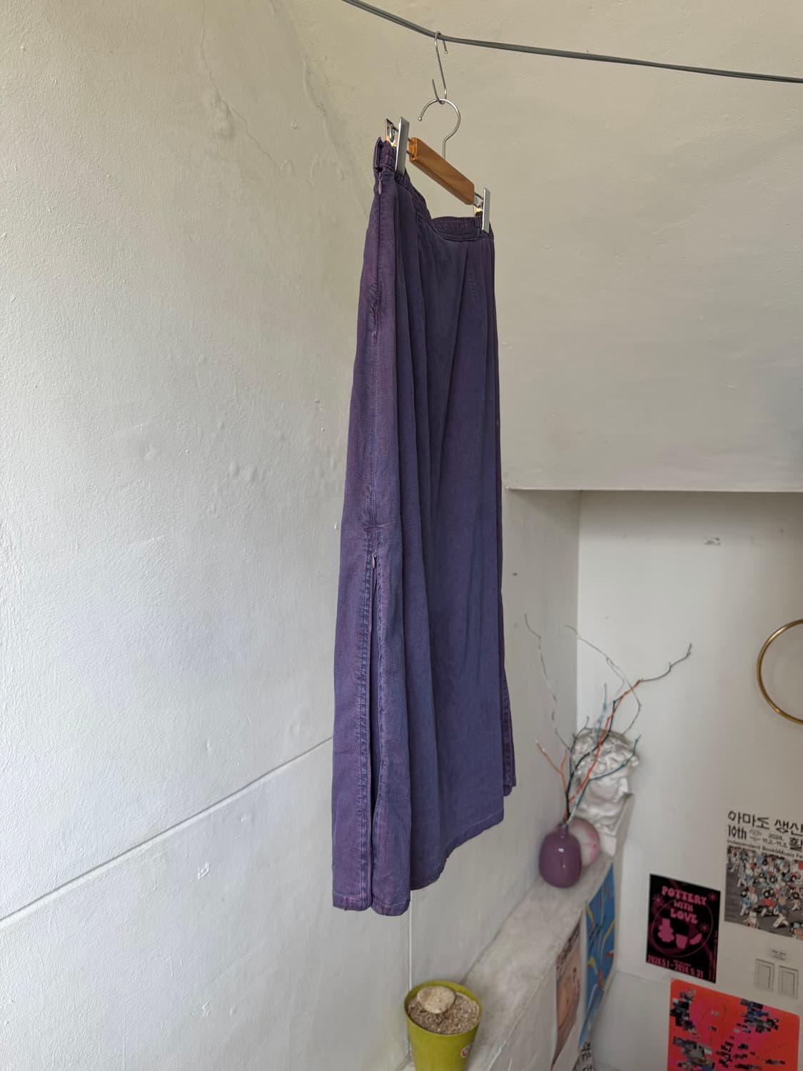 퍼플 워싱 코튼 롱 스커트 상품이미지8