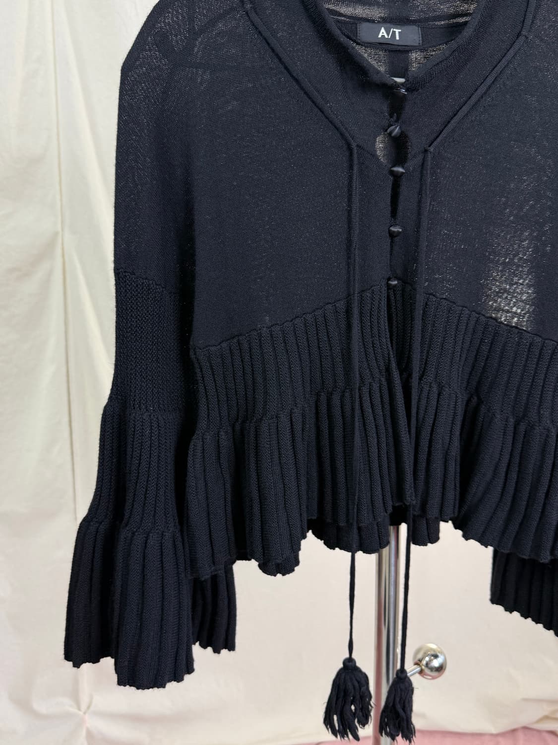 A/T Atsuro Tayama 플리츠 벨 슬리브 니트 가디건 상품이미지5