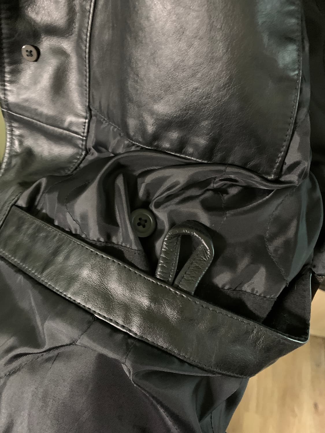 올드 갭 레더 가죽 카 코트 L 2000s 안주머니 4개 모델 상품이미지5