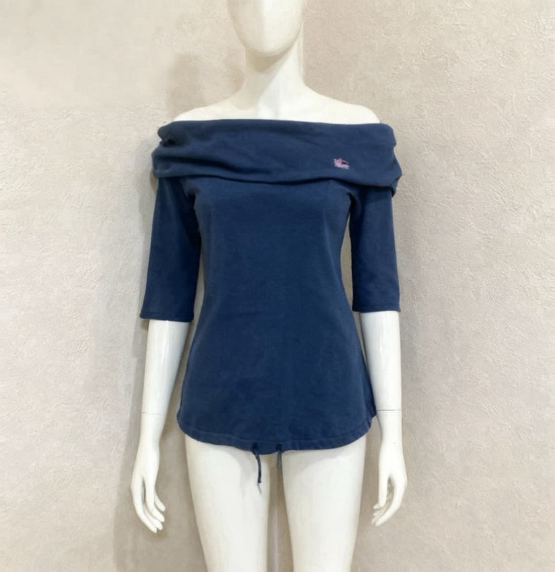 버버리 오프숄더 네이비 5부 티 분홍 로고 상품이미지2