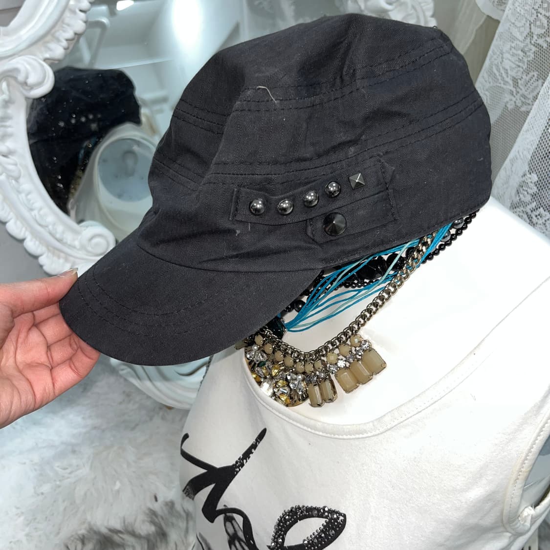 빈티지 락시크 스터드 캡 상품이미지2