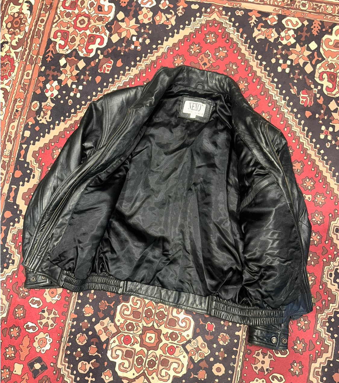 ( L-XL ) 가죽자켓 레더자켓 빈티지가죽 바이커가죽 항공점퍼 블루종 상품이미지3