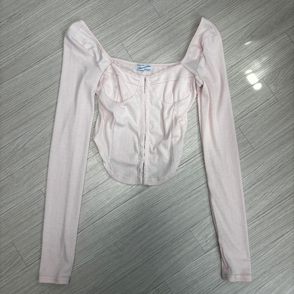 플리즈노팔로우 조안 코르셋 롱슬리브탑 핑크 상품이미지8