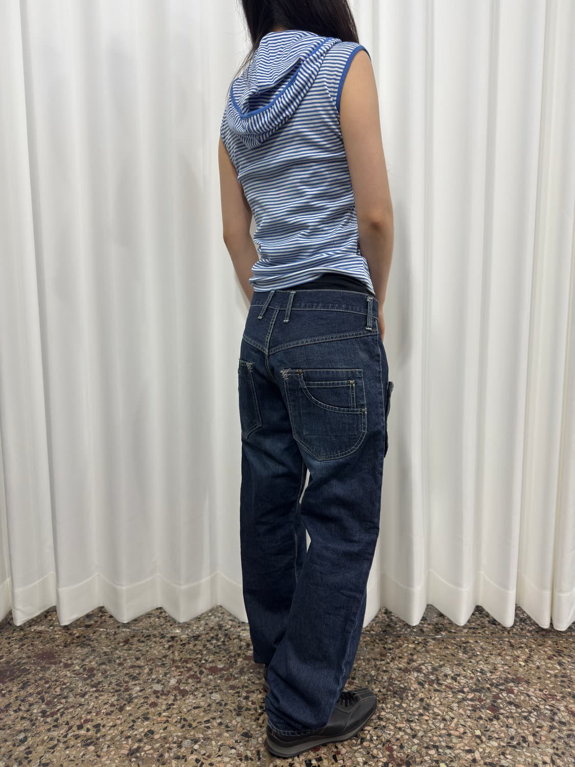 bon bon stripe hood sleeveless  상품이미지5