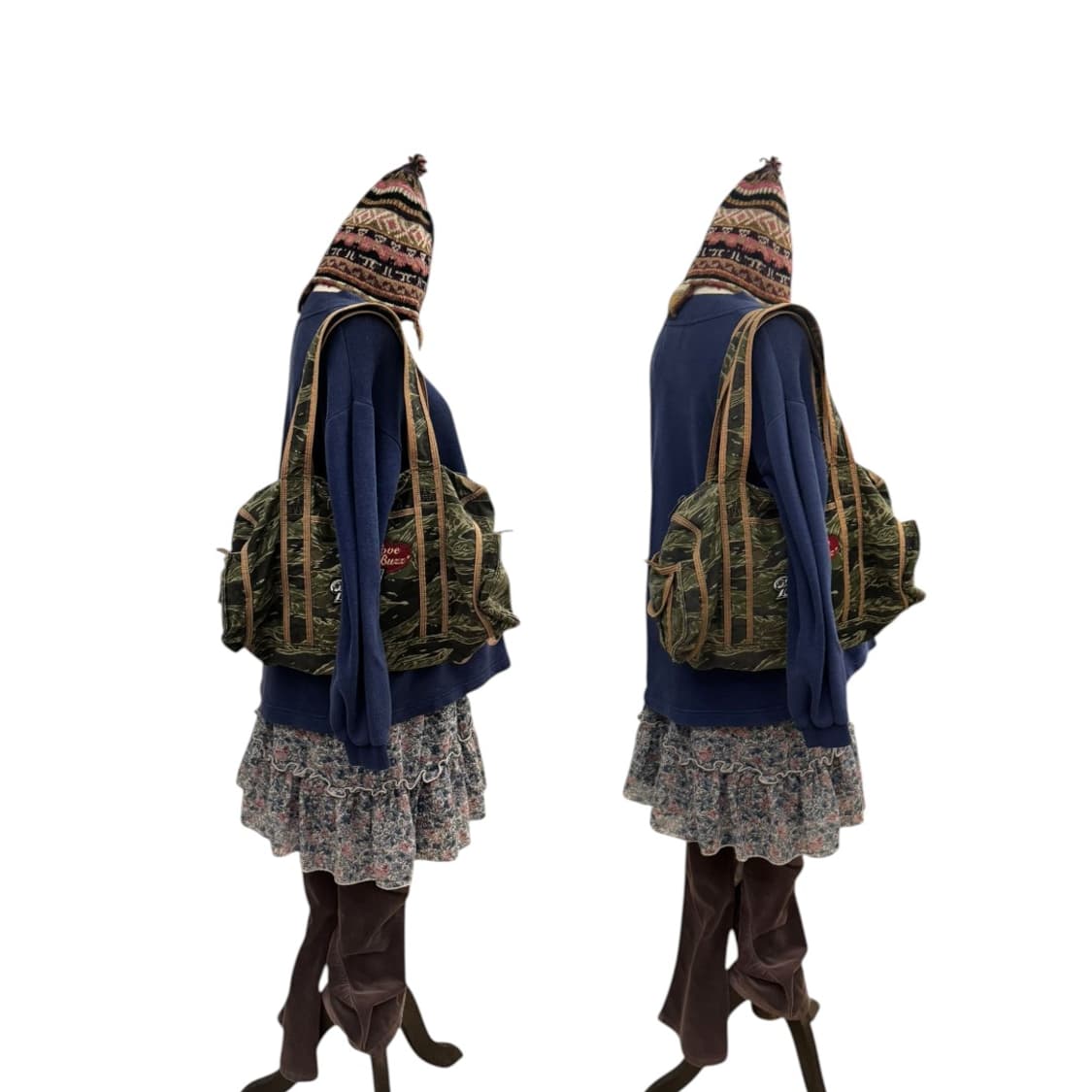 히스테릭글래머 타이거 카모 보스턴백 올리브 상품이미지10