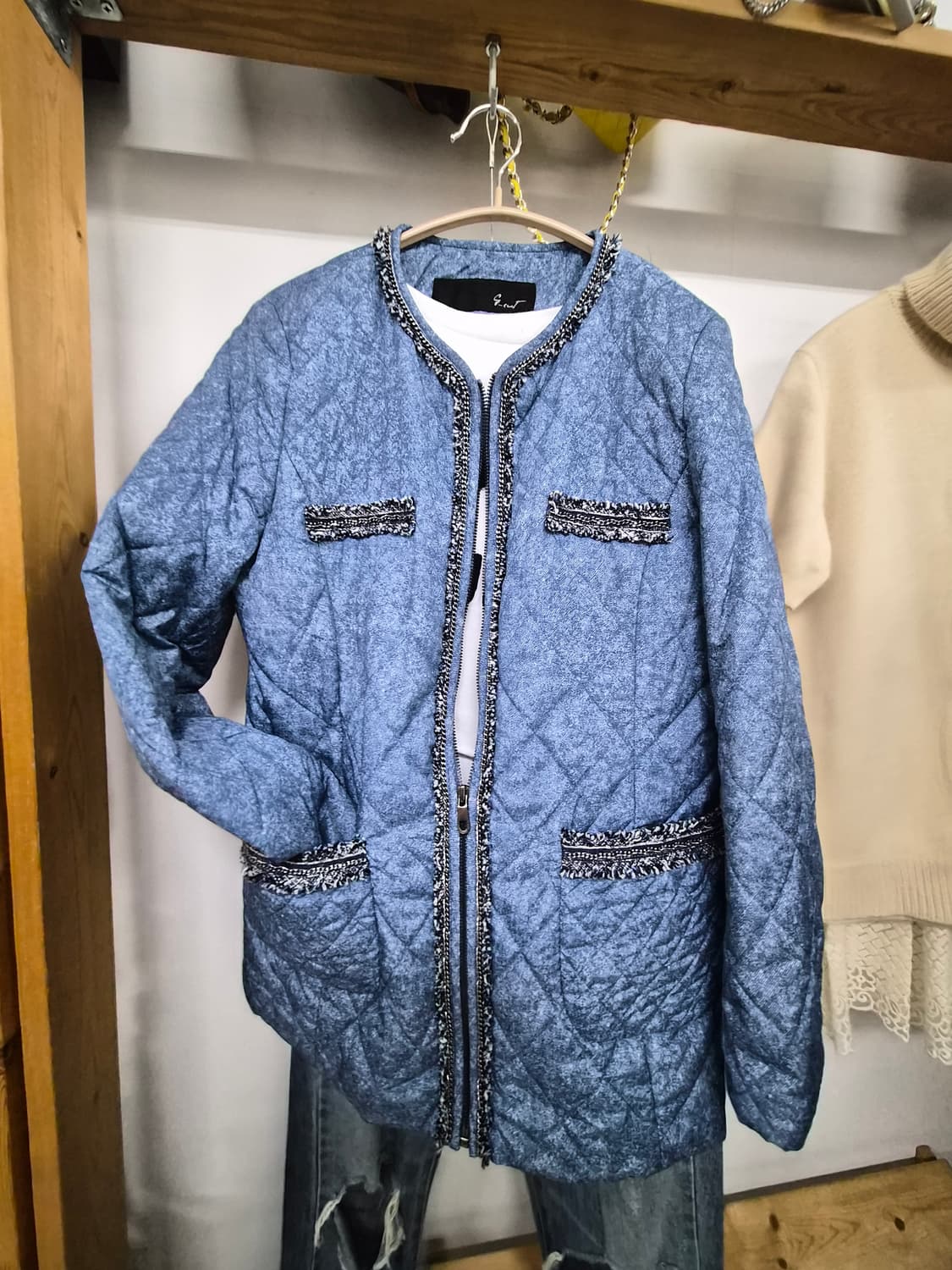 지컷 체인 퀼팅집업자켓 상품이미지2