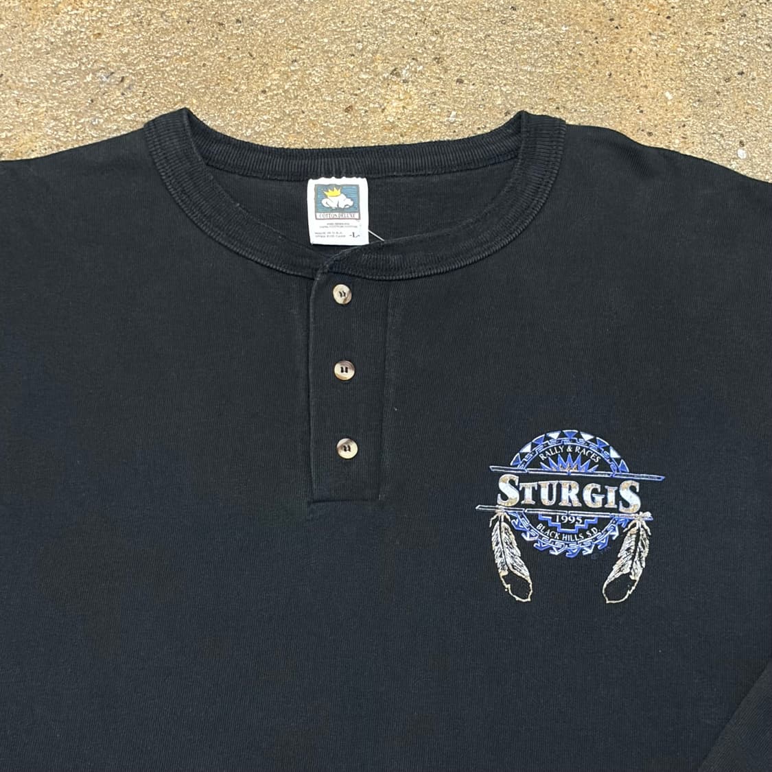 00s Made in USA 빈티지 헨리넥 반팔티 상품이미지3