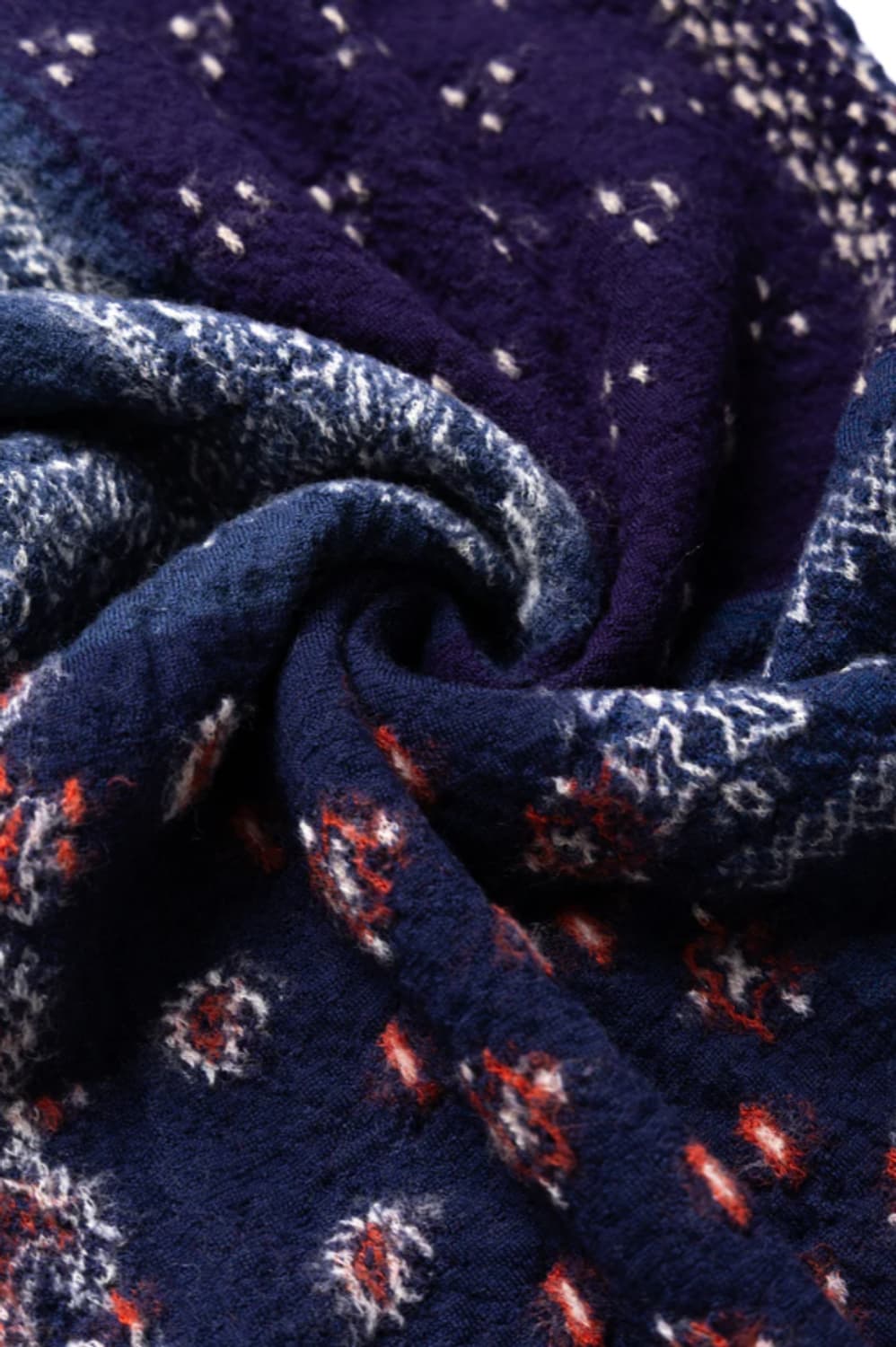 캐피탈 펠티드 울 반다나 패치워크 머플러 네이비 상품이미지3