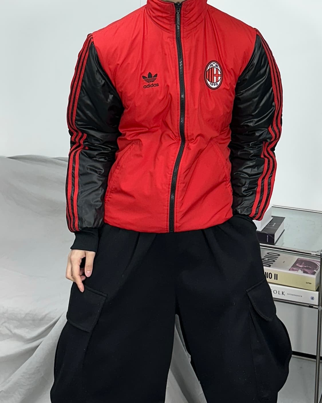 아디다스 00s AC 밀란 리버시블 경량 패딩 L 상품이미지4
