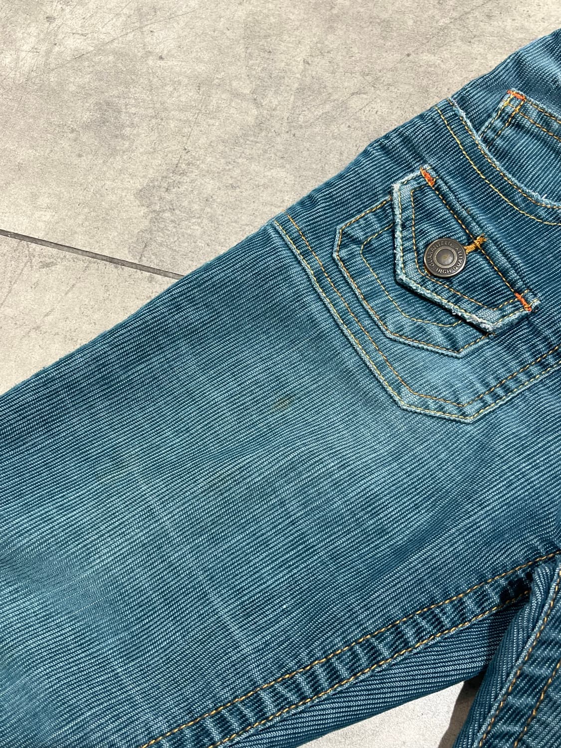 일본 빈티지 블루 골덴 로우웨스트 슬림핏 팬츠 상품이미지5