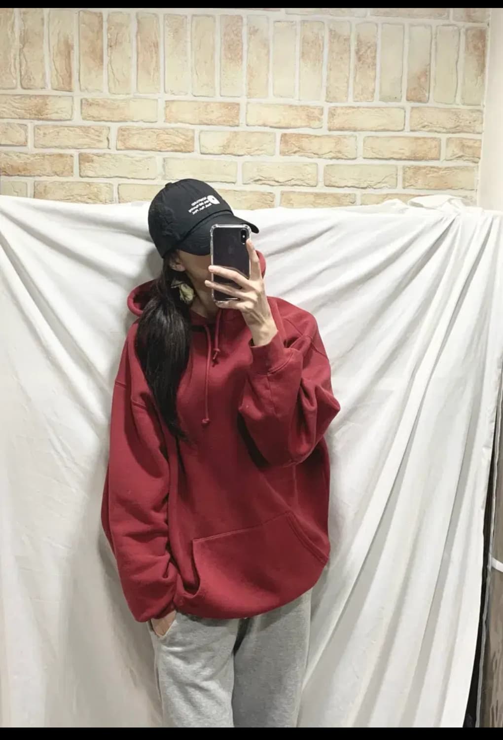 발렌시아가 후드,M,빨강 상품이미지1