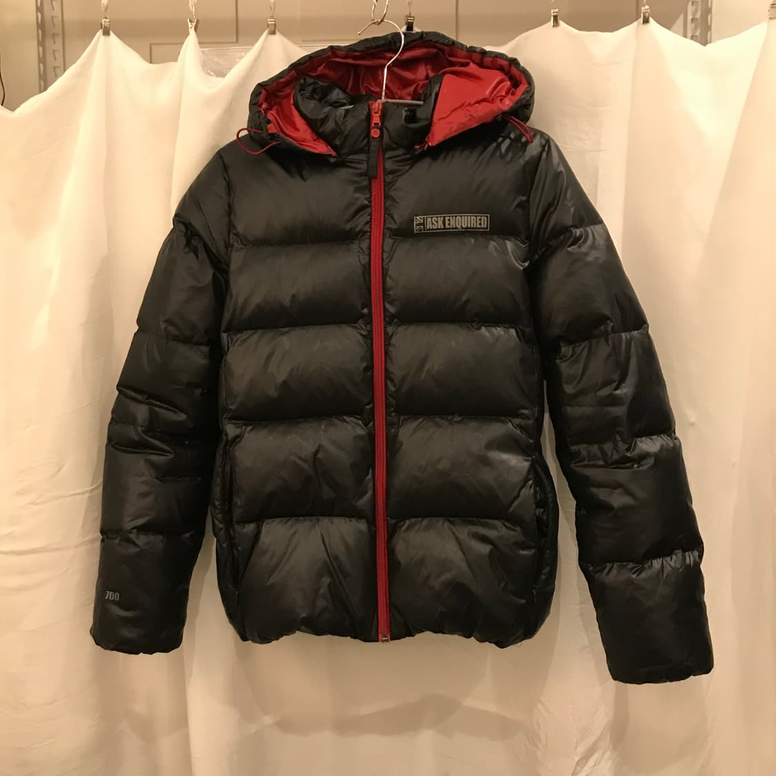 Ask 에스크 고스펑크 덕다운 블랙 레드 숏패딩 상품이미지3