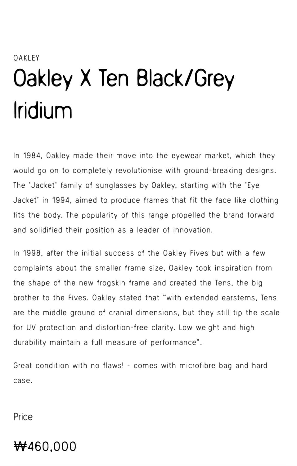 오클리 텐 엑스 Oakley X Ten Black/Grey Iridium 상품이미지9