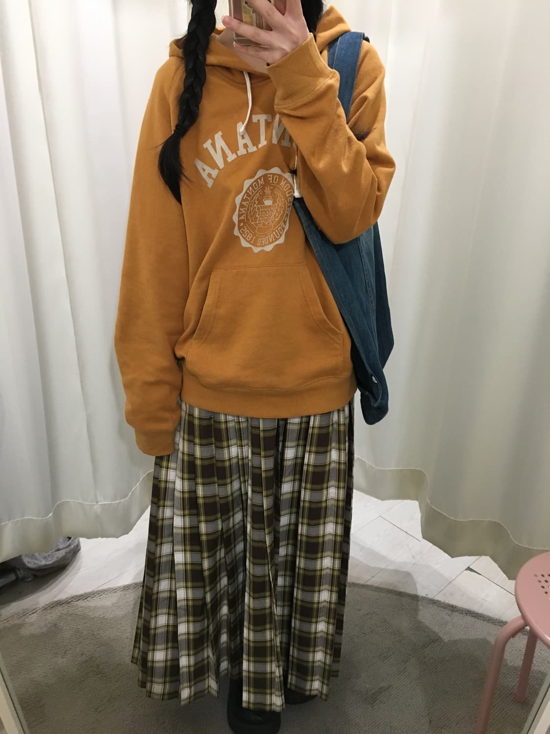 그리너리 하구미 체크 스커트 상품이미지2