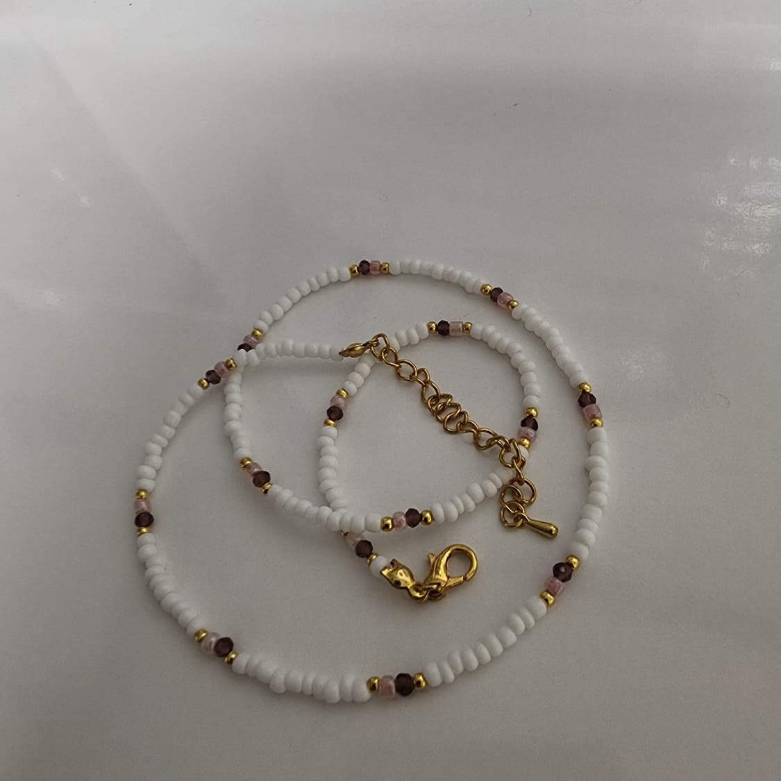 화이트 비즈 목걸이 상품이미지3