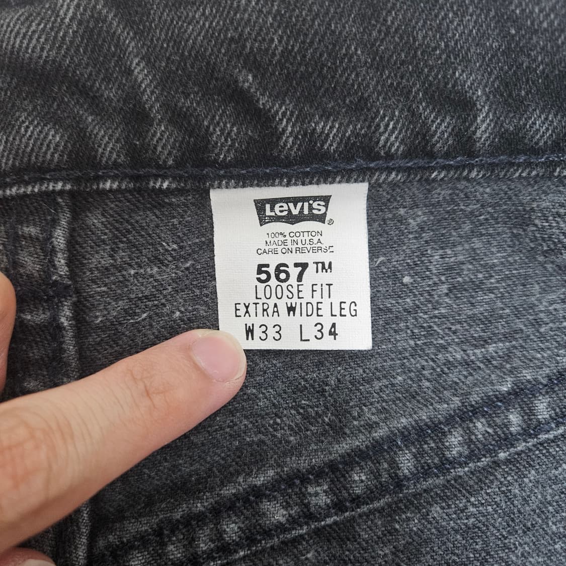 90s 리바이스 567 흑청 오렌지탭 상품이미지3