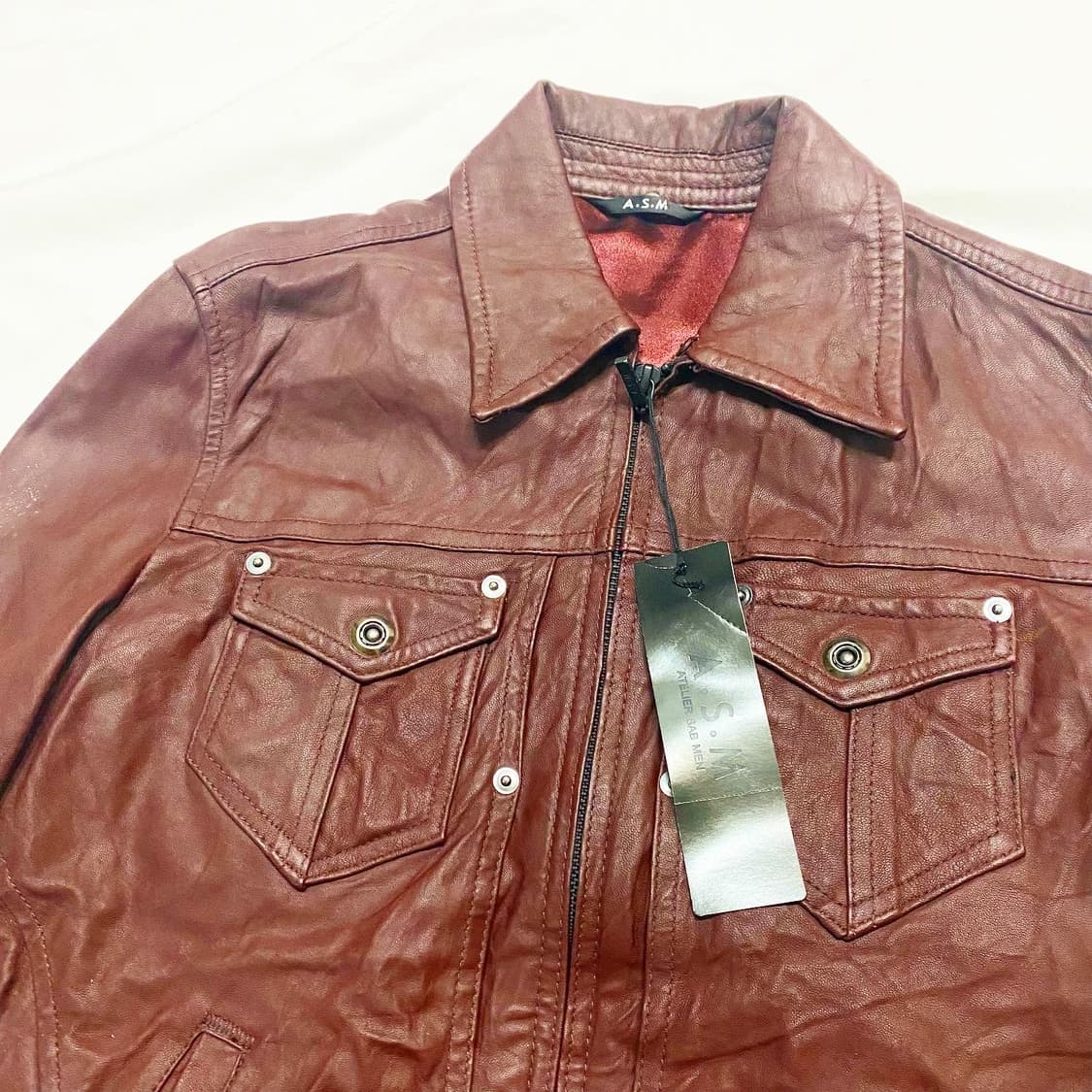 [신품] A.S.M - 양가죽 레더 자켓 상품이미지2