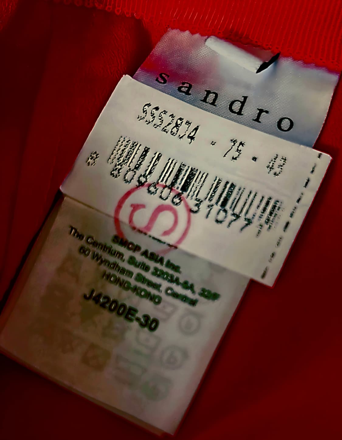 산드로 레드 레이스 미니스커트 정품 55사이즈 상품이미지3