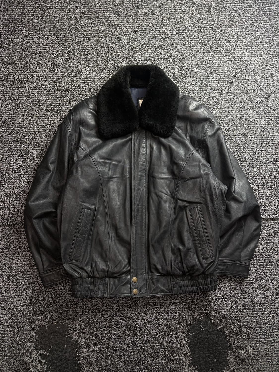 빈티지 아카이브 양가죽 램스킨 봄버 레더 자켓 3617 상품이미지2