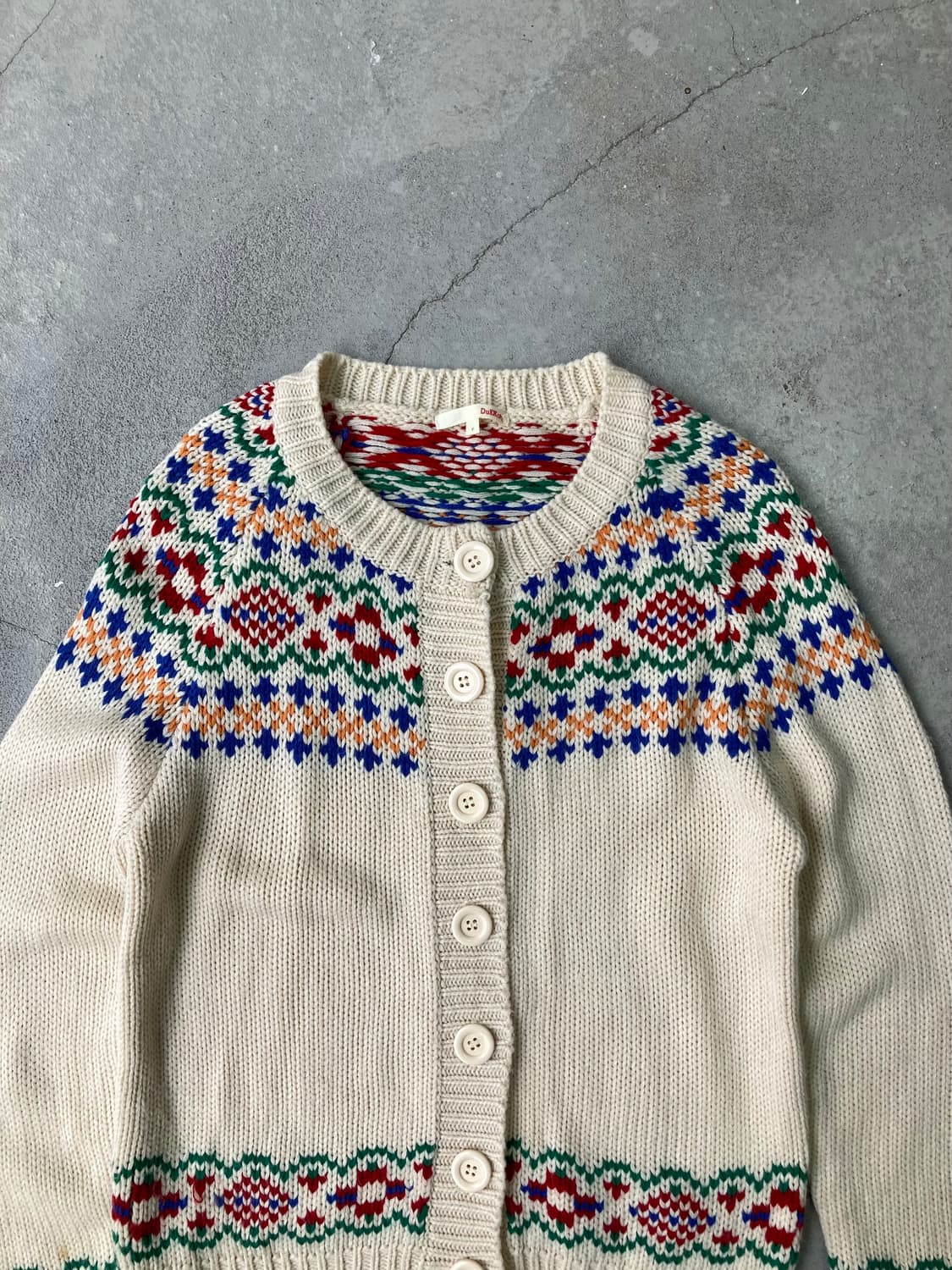  ivory nordic pattern round cardigan 상품이미지3