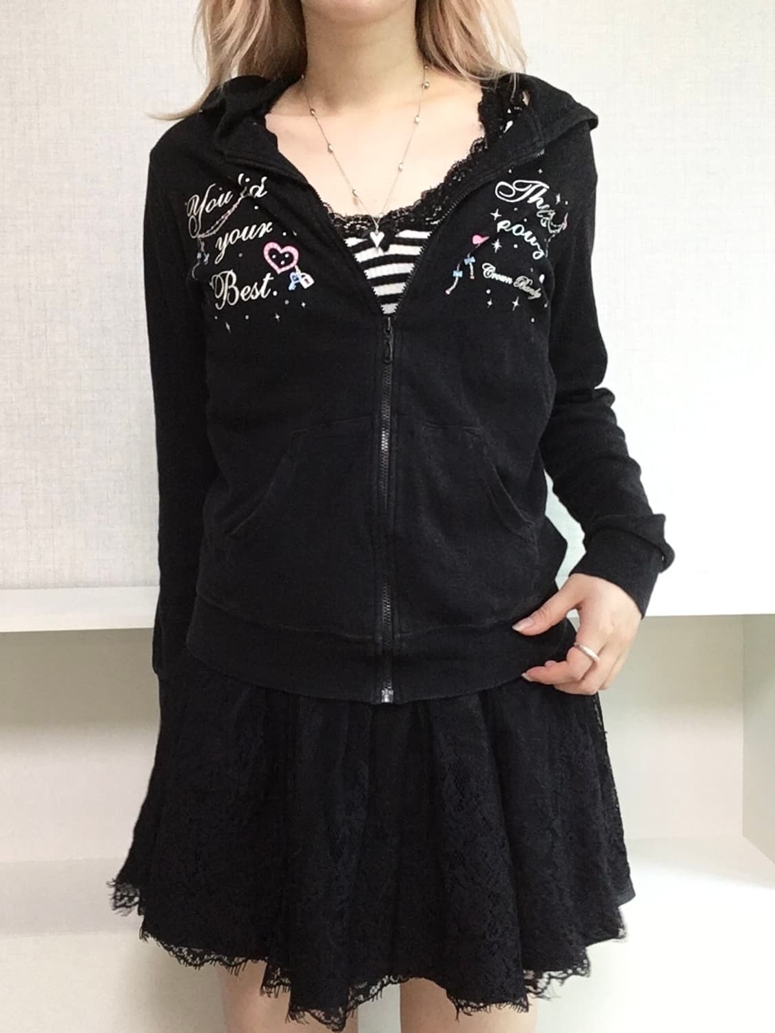 jpn vintage highteen cubic black hoodzip 상품이미지3