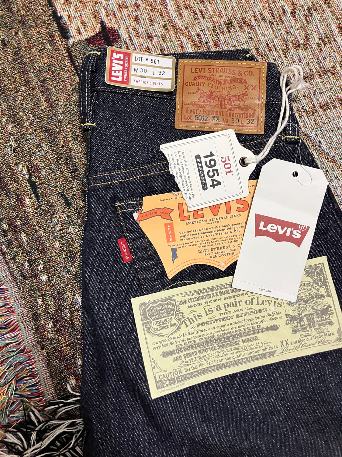 [30x32]리바이스 LVC1954 501 리지드 인디고 데님 상품이미지1