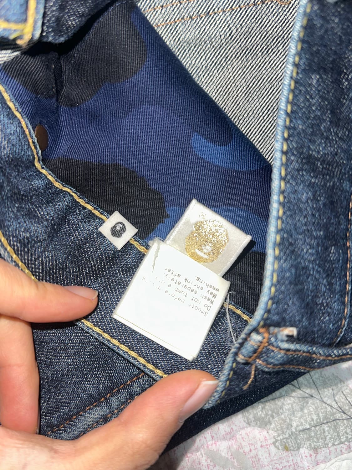 베이프 백로고 데님팬츠 상품이미지4