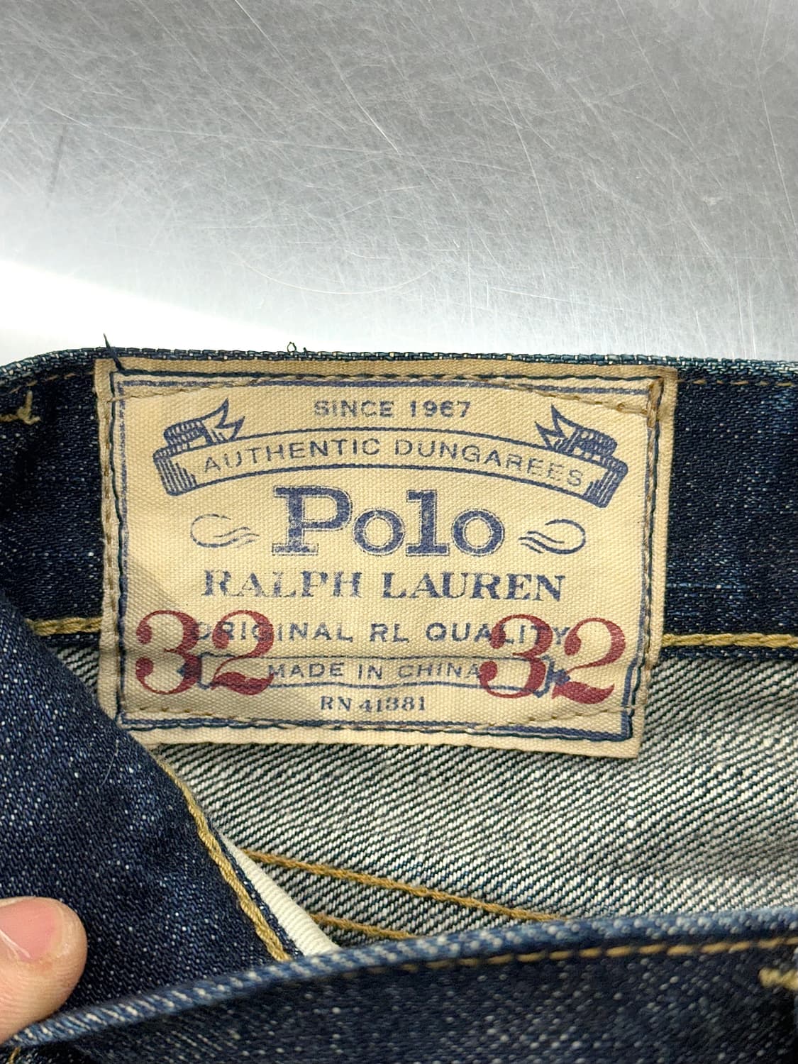 폴로 랄프로렌 버릭 진청 슬림 스트레이트 워싱 데님 팬츠 상품이미지7