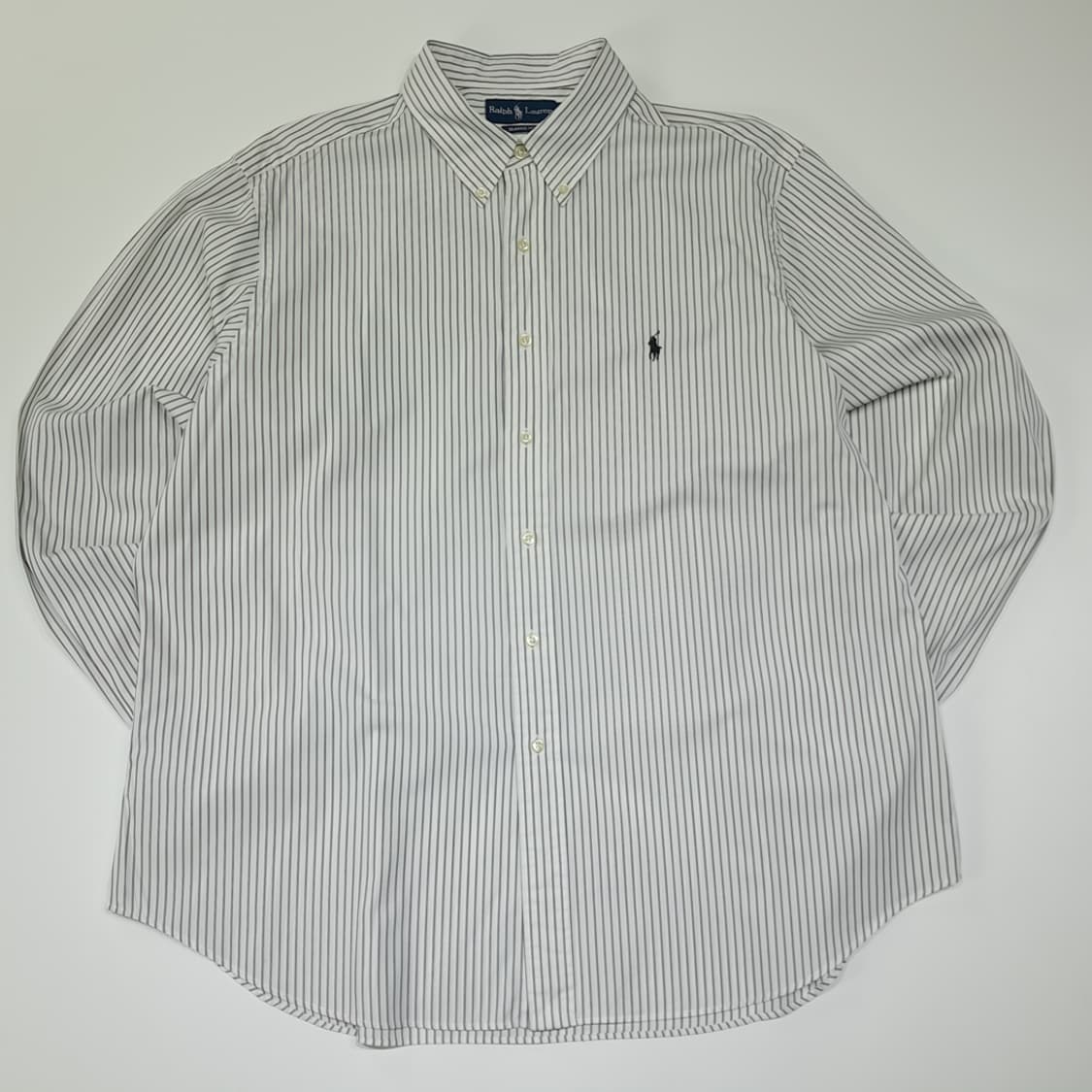 CL615 2XL 폴로 90s 홍콩판 모던 스트라이프 네이비 셔츠 남방 상품이미지1